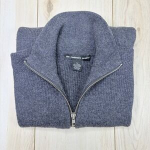 The Cashmere Project Wool Cashmere Sweater Full Zip Gray Men's Sz Medium Pockets